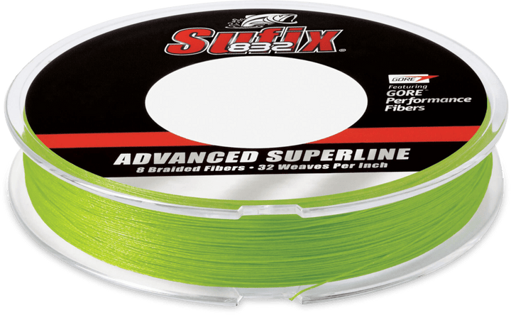 Sufix 832 Advanced Superline Braided Fishing Line Fishing Line Rapala Neon Lime 150yd 30lb