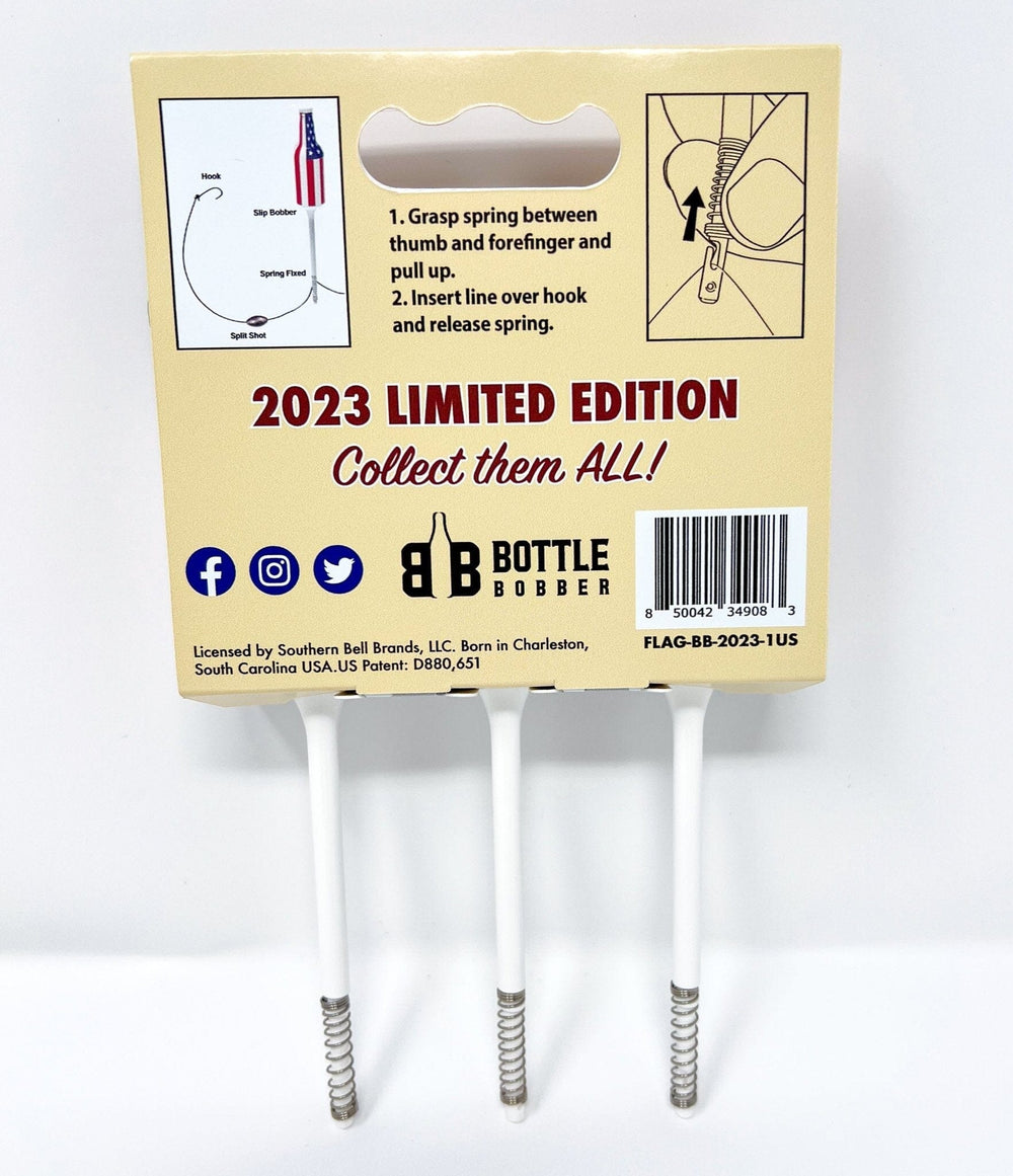 Bottle Bobbers - American Flag Red & White Fishing Bobber - 3-Pack Fishing Floats & Bobbers Southern Bell Brands