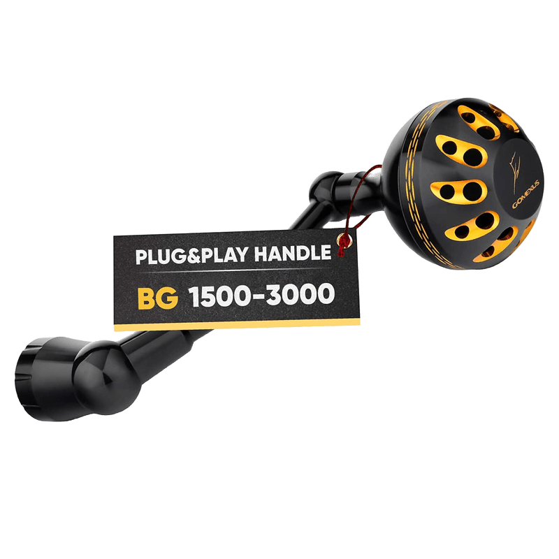Gomexus Plug&Play Aluminum Power Handle For Daiwa BG Spinning Reel Gomexus BG 1500-3000 Black/Gold