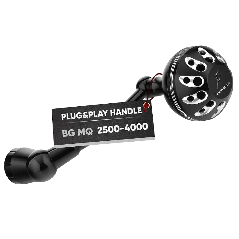Gomexus Plug&Play Aluminum Power Handle For Daiwa BG MQ Spinning Reel Gomexus BG MQ 2500-4000 Black/Silver