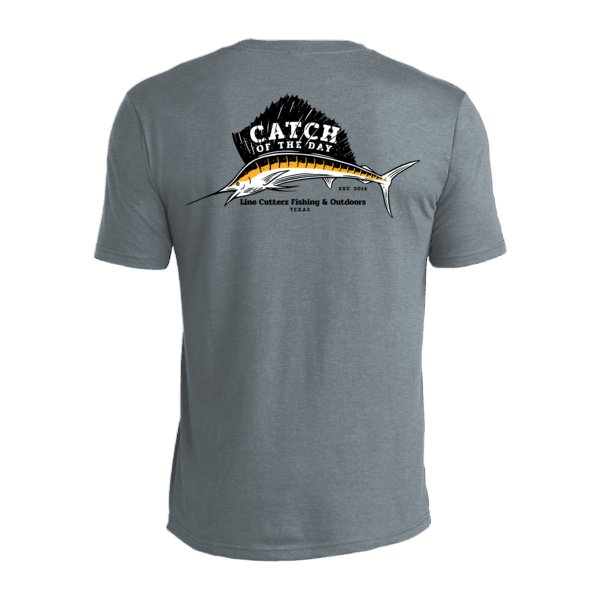 Line Cutterz - Catch of the Day T-Shirt Shirts Line Cutterz Blue Steel Grey S