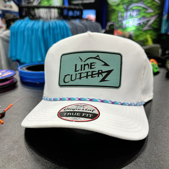Line Cutterz Snapback Polyester Rope Hat Hats Line Cutterz White Teal/Purple Sea Green Faux Leather Patch