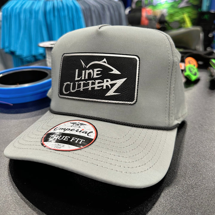 Line Cutterz Snapback Polyester Rope Hat Hats Line Cutterz Gray Black Black Faux Leather Patch w/ Silver