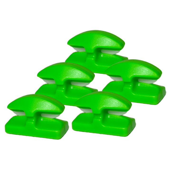5-Pack - Line Cutterz Ceramic Blade Peel & Stick Flat Mounts - Green Flat Mount Line Cutterz