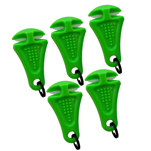 5-Pack Line Cutterz Ceramic Blade Zipper Pull - Green Combo Cutter Line Cutterz