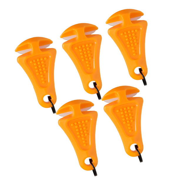 5-Pack Line Cutterz Ceramic Blade Zipper Pull - Blaze Orange Zipper Pull Line Cutterz