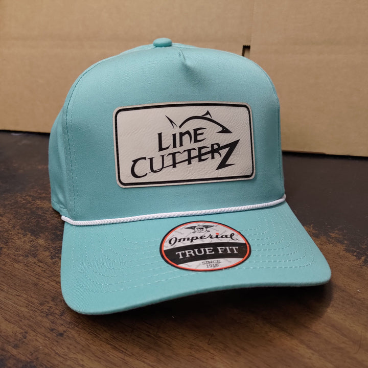 Line Cutterz Snapback Cotton Rope Hat Hats Line Cutterz Sea Green White Ivory Faux Leather Patch
