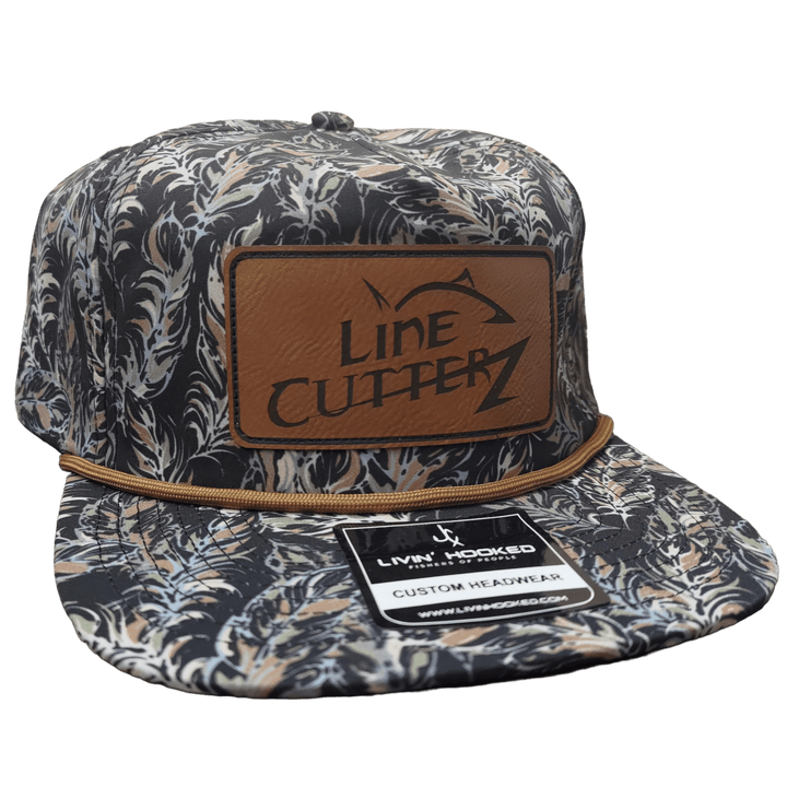 Line Cutterz Floral Rope Hat Hats Line Cutterz Shaded Flight Brown Brown Faux Leather Patch
