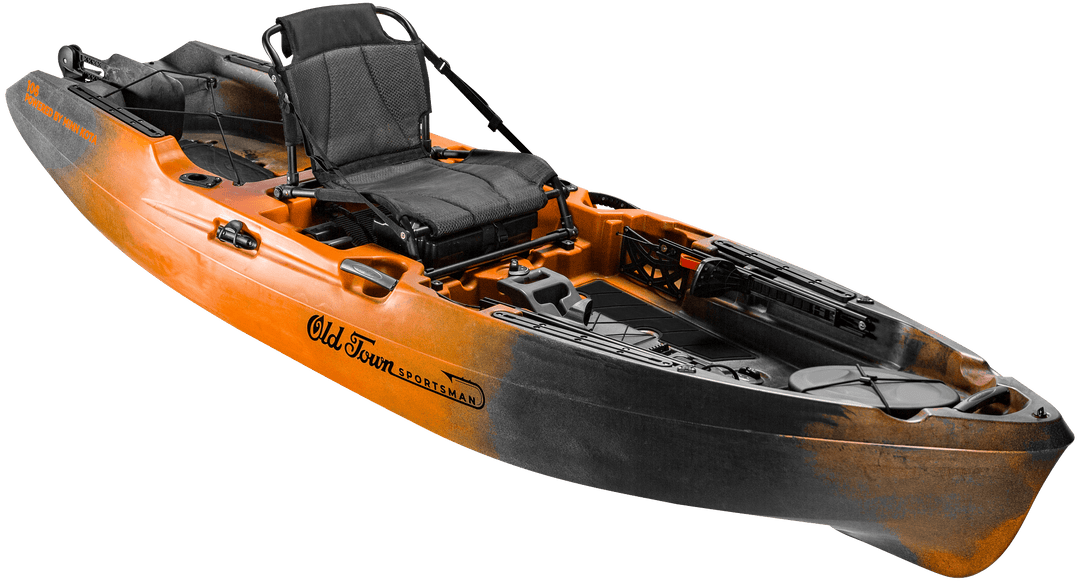Old Town Sportsman 106 Powered by Minn Kota Vessels Old Town Canoe Ember Camo