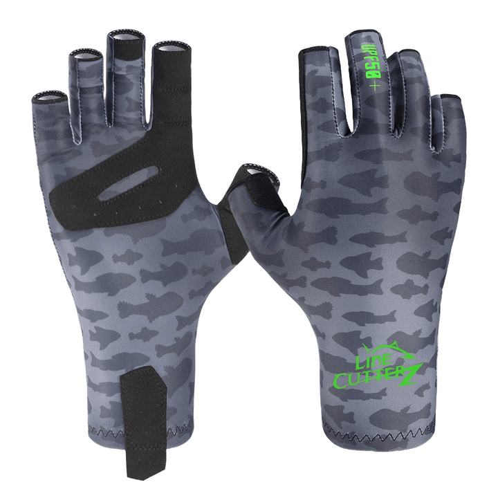 Line Cutterz Fishing Gloves Apparel Line Cutterz Grey (Fish) S/M