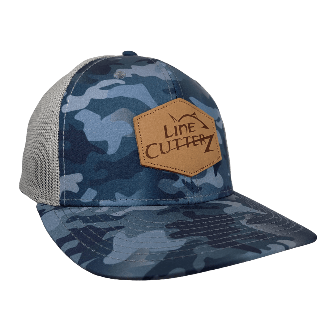 Line Cutterz Leather Patch A-Flex Camouflage Hat Hats Line Cutterz 