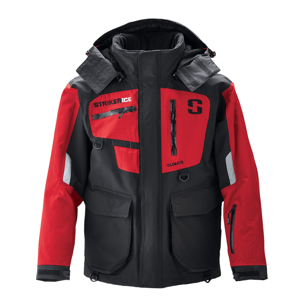 StrikerICE® Men's Climate Ice Fishing Jacket Clothing Striker Black/Red S 