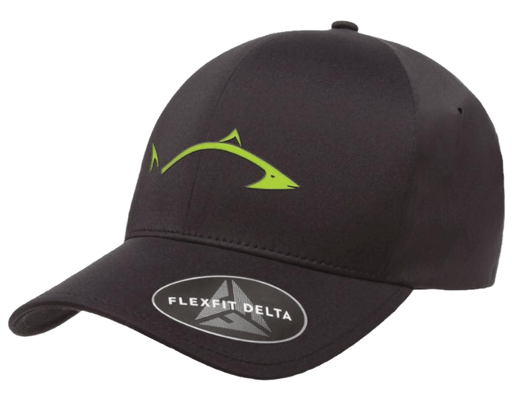 Flexfit Black Delta Hat with LC Pro Fish Logo Hats Line Cutterz S/M