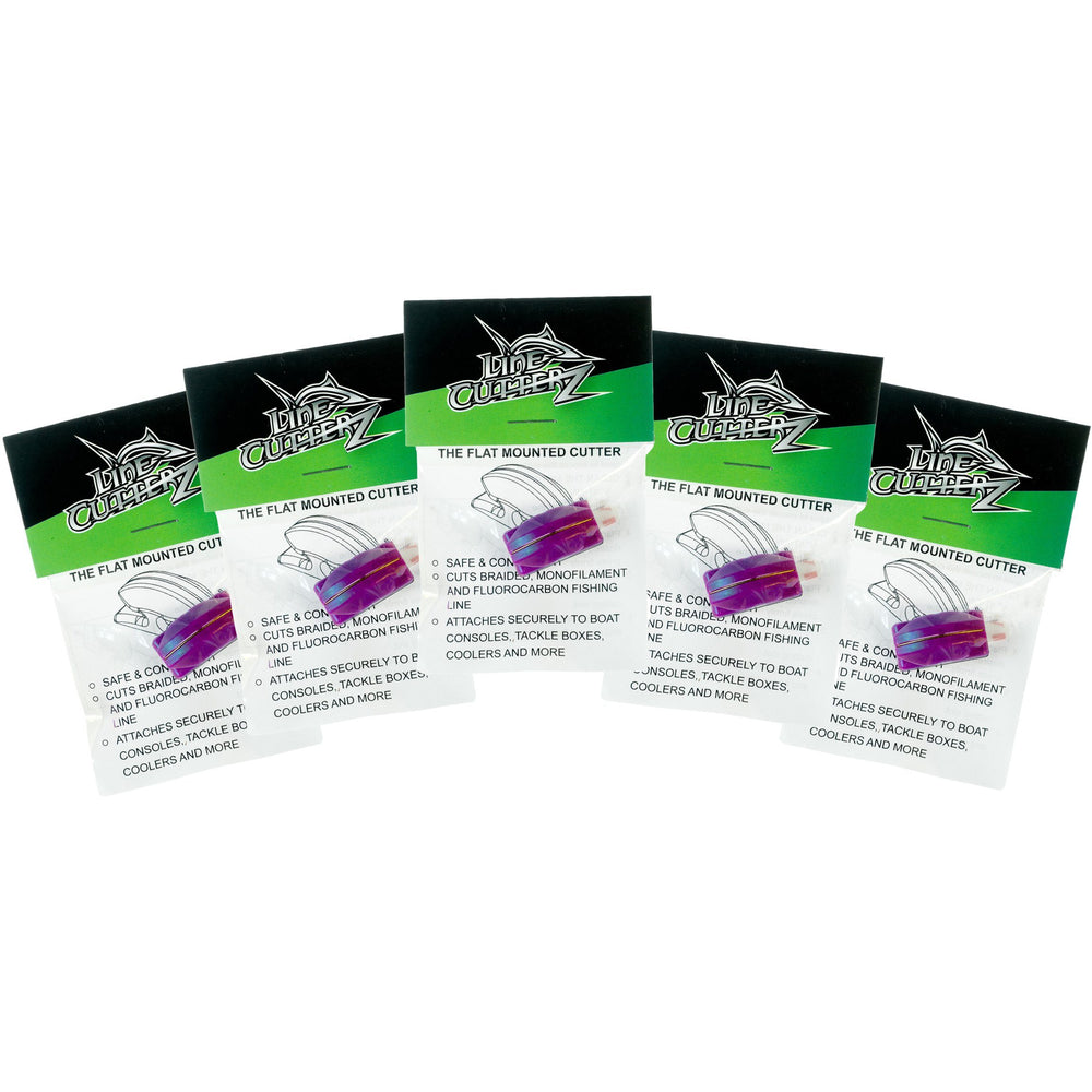 NEW RELEASE! - 5 PACK! Line Cutterz Flat Mount Fishing Line Cutter - Purple Cutter Ring Line Cutterz