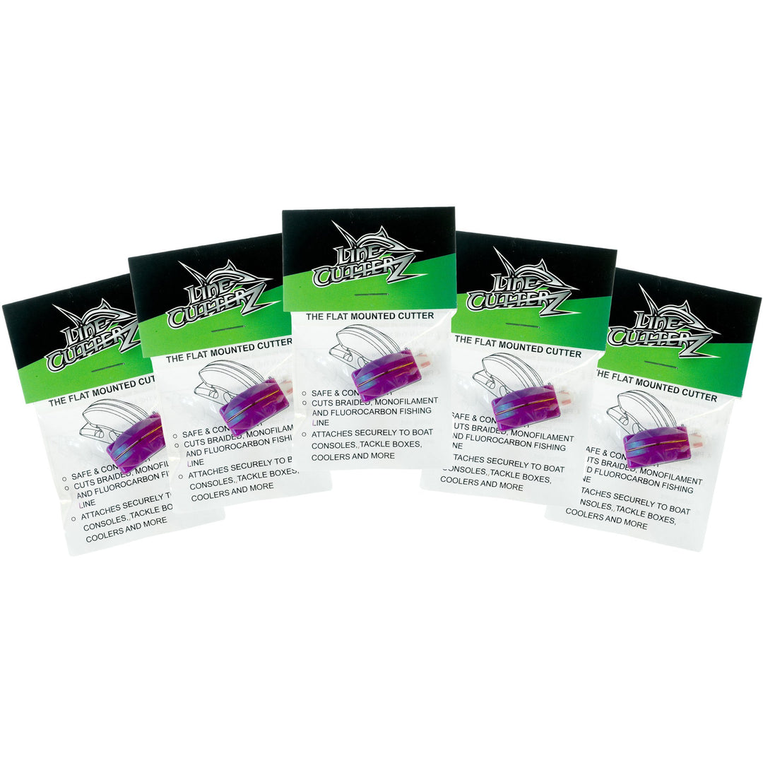 NEW RELEASE! - 5 PACK! Line Cutterz Flat Mount Fishing Line Cutter - Purple Cutter Ring Line Cutterz