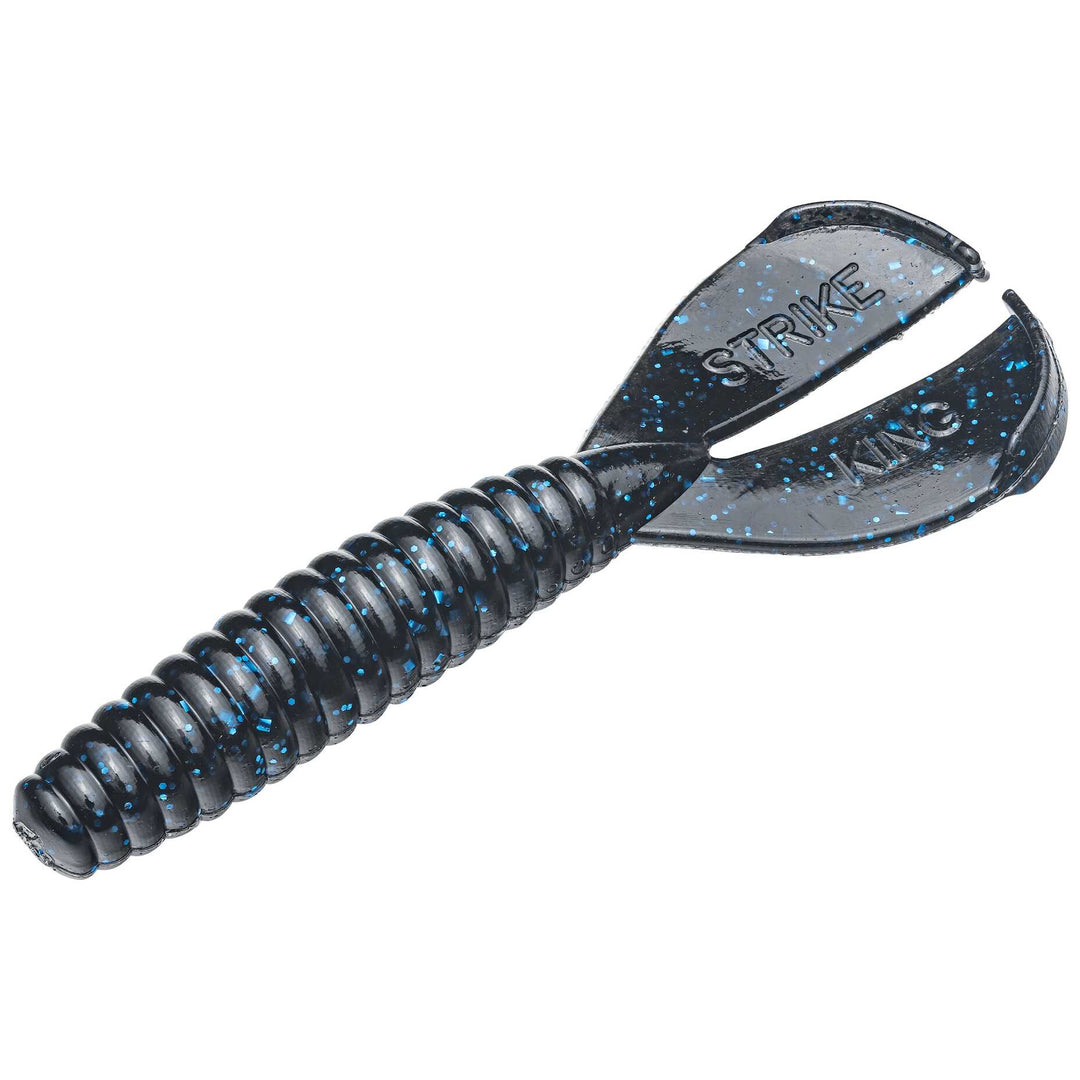Strike King - Rage Twin Tail Menace Grub 3.5" Lure Strike King Lure Company Black / Blue Flake