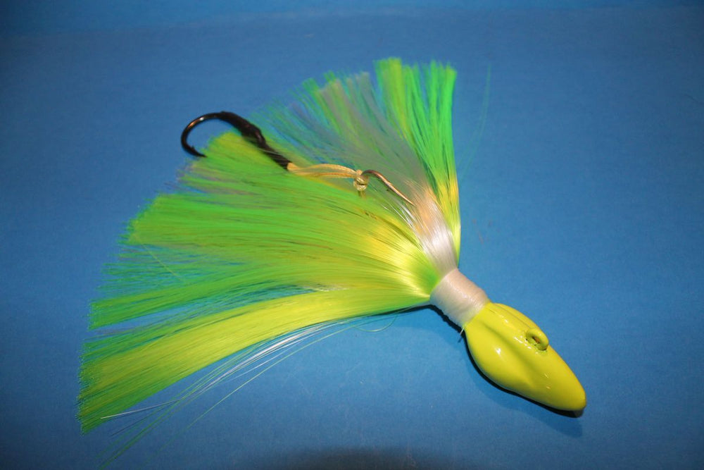 TX Tormenter Jig Matagorda Offshore Tackle White/Chartreuse 