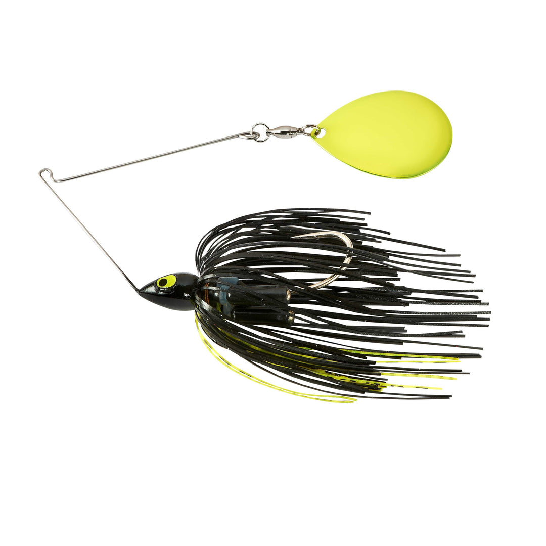 War Eagle Night Time Painted Head Single Colorado Spinnerbait Lure War Eagle Custom Lures 3/4 oz Black/Chartreuse 