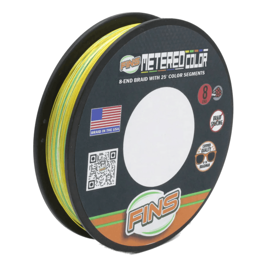 Metered Color Braid Fishing Line FINS Braids 30 lb. 300 yards 