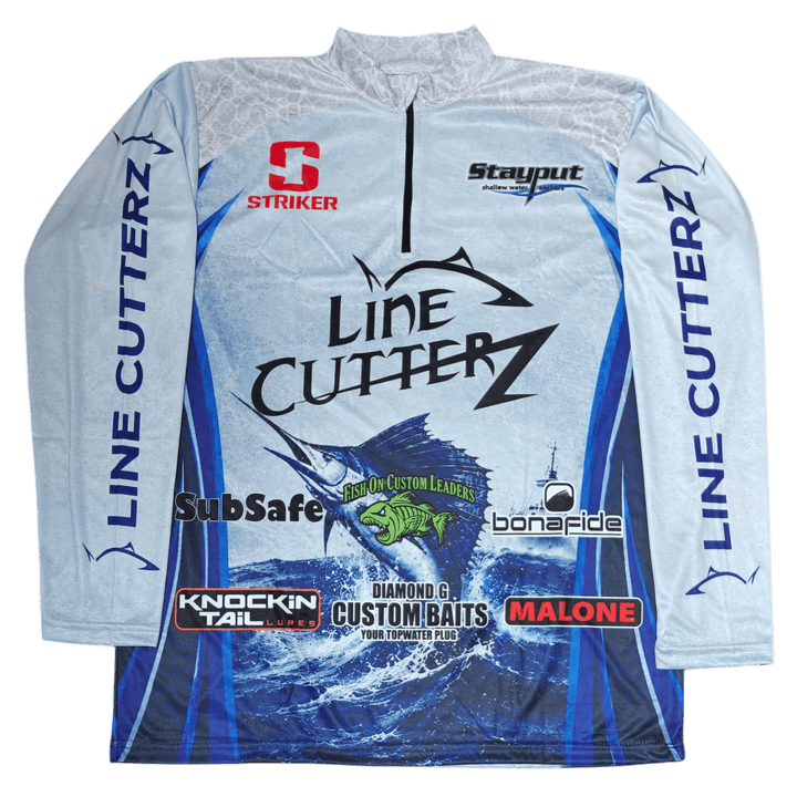 Line Cutterz™ Performance Fishing Jersey Shirts Line Cutterz Blue Small 