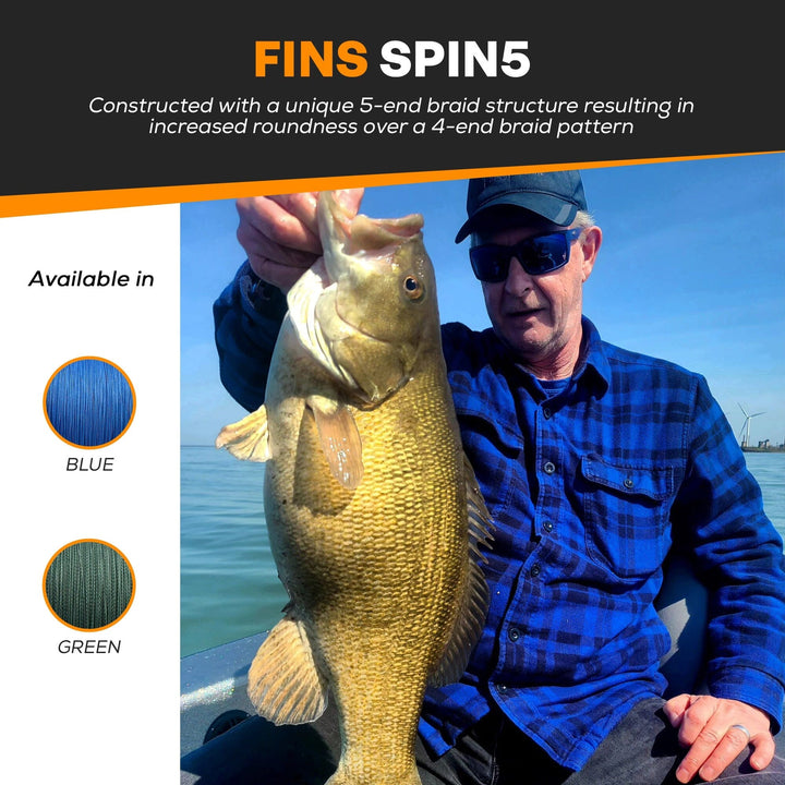 Spin5 Fishing Braid Fishing Line FINS Braids 