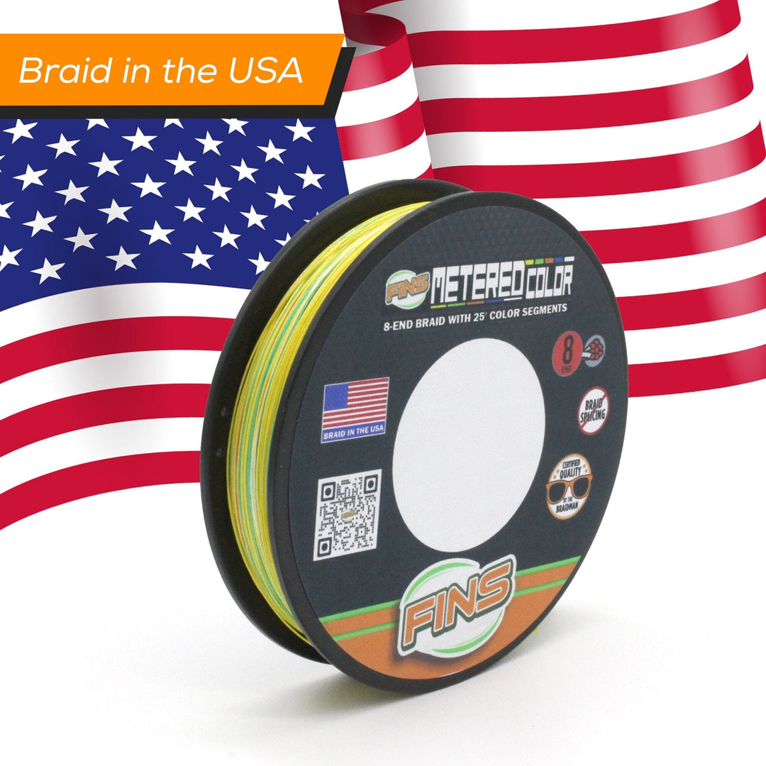 Metered Color Braid Fishing Line FINS Braids 