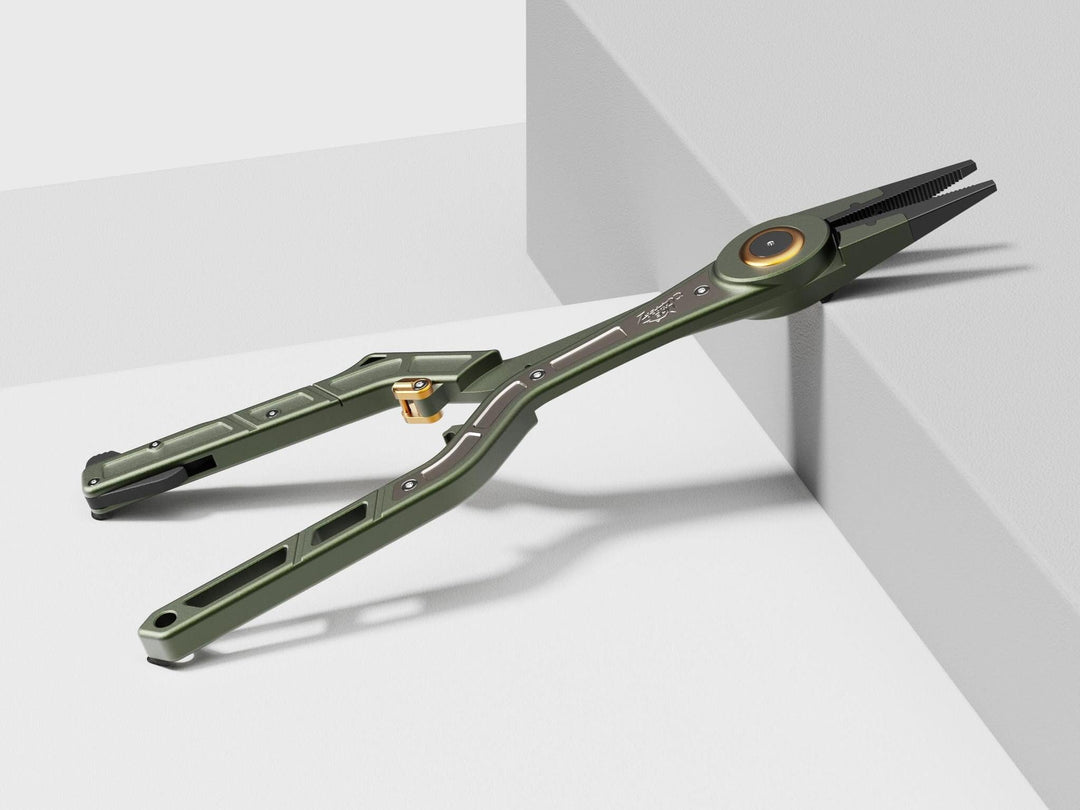 Line Cutterz Elite Deep Reach 12-Inch Fishing Pliers with Retractable Ceramic Line Cutter