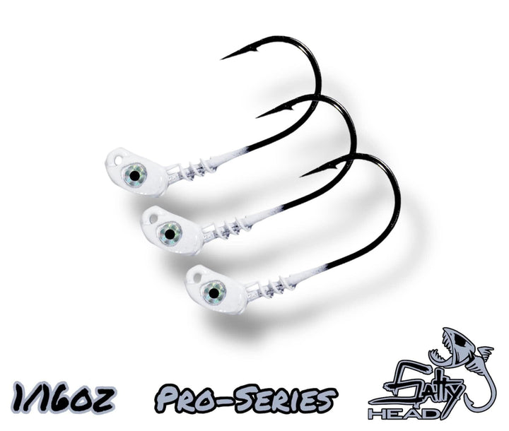 Salty Head Jig Heads - Pro Series Lure Salty Head Jigs 1/16oz White 
