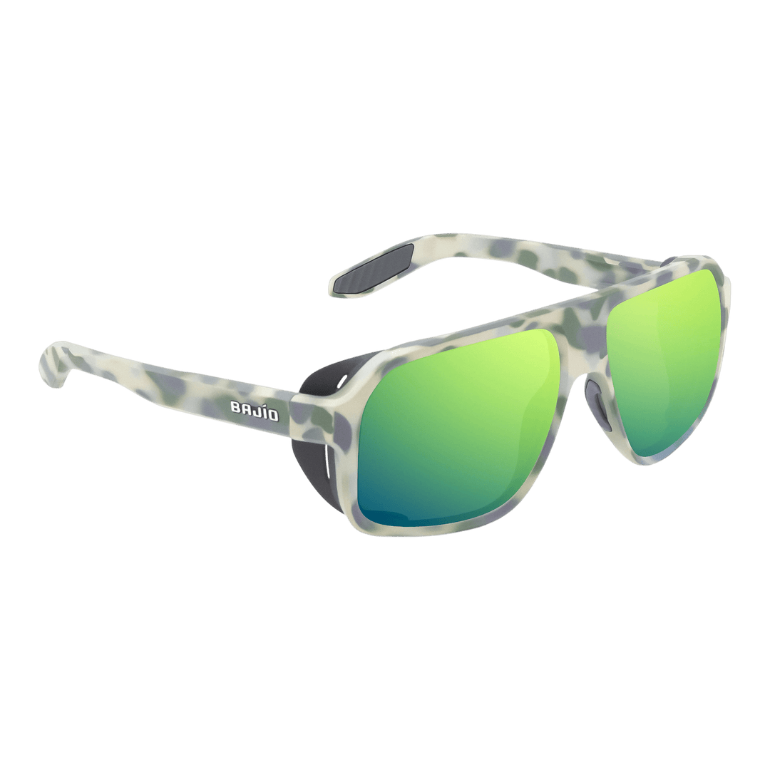 Bajio Sunglasses Bajio Cocho Marsh Camo Matte Green Mirror - Glass