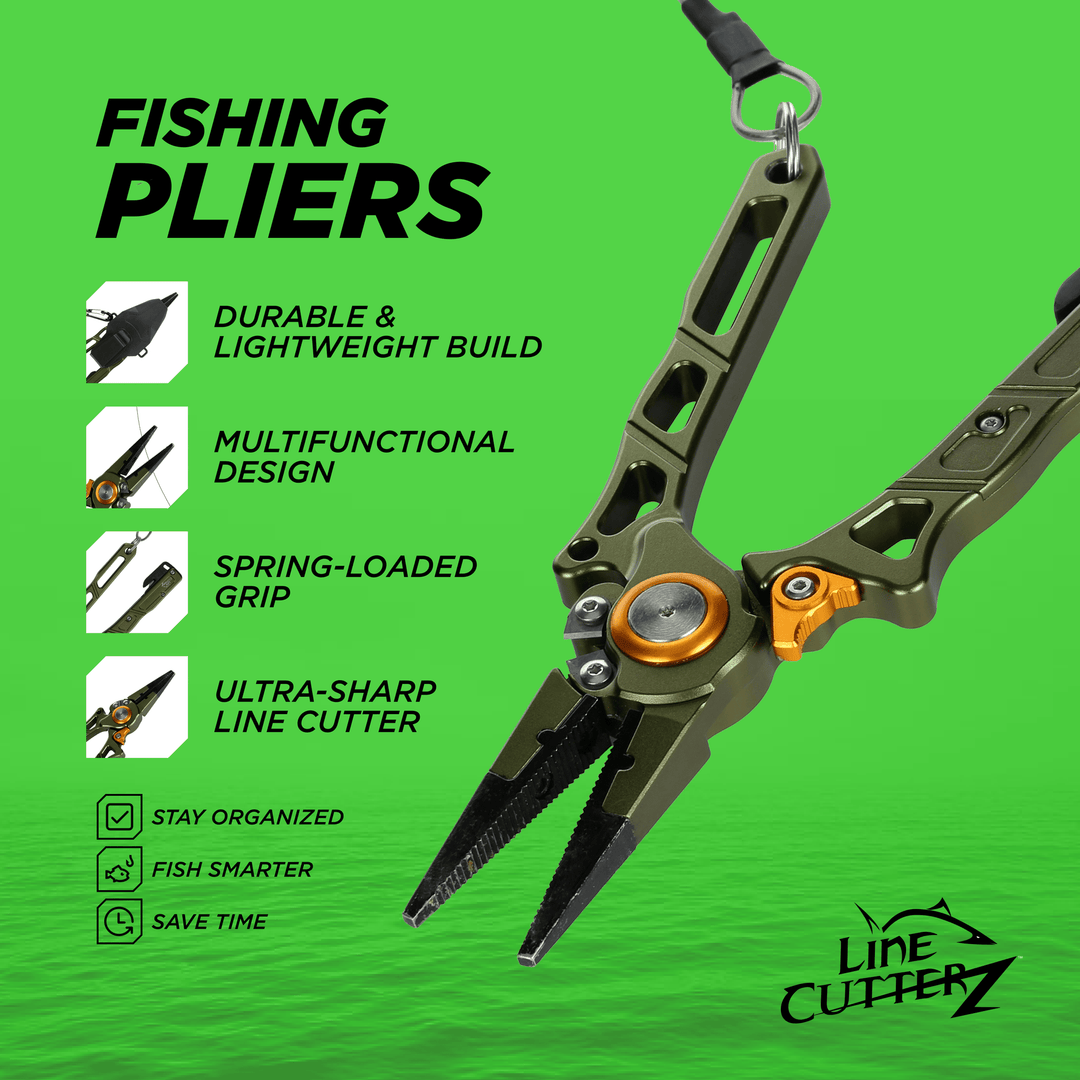 best fishing pliers with hook cutter Line Cutterz Elite Pliers Green / Split Ring Tip
