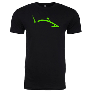 Bright Green Pro Fish Stealth Black T-Shirt Apparel Line Cutterz Small 