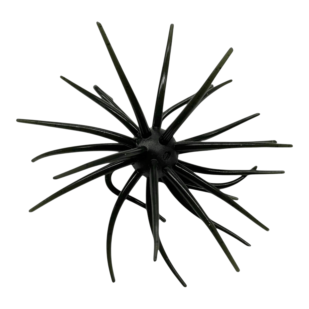 Pro Fish Gear 20MM Urchin Soft Plastic Bass Baits: Bass Buffet Collection Lure Line Cutterz Black Licorice 