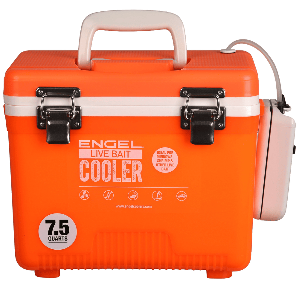 Engel® 7.5 Quart Live Bait Drybox/Cooler Engel Coolers Hi-Vis Orange 