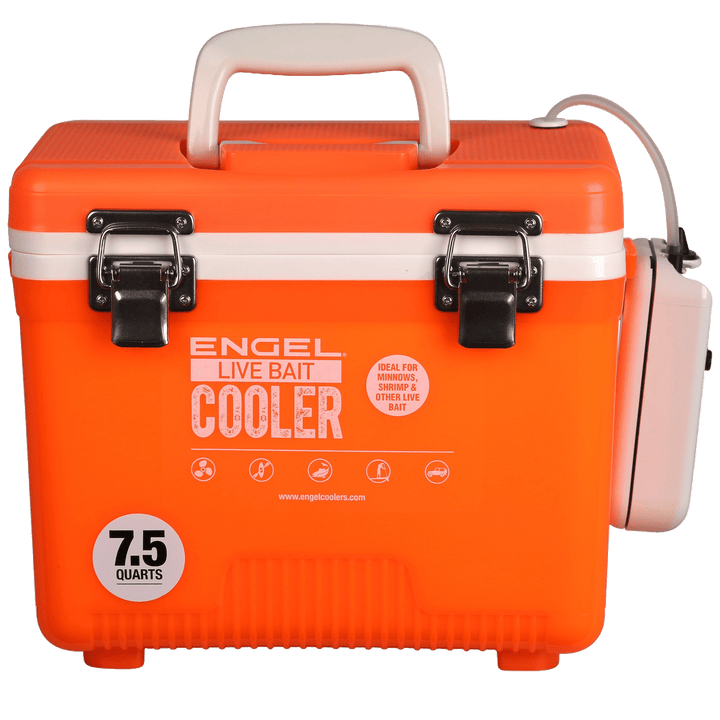 Engel® 7.5 Quart Live Bait Drybox/Cooler Engel Coolers Hi-Vis Orange 