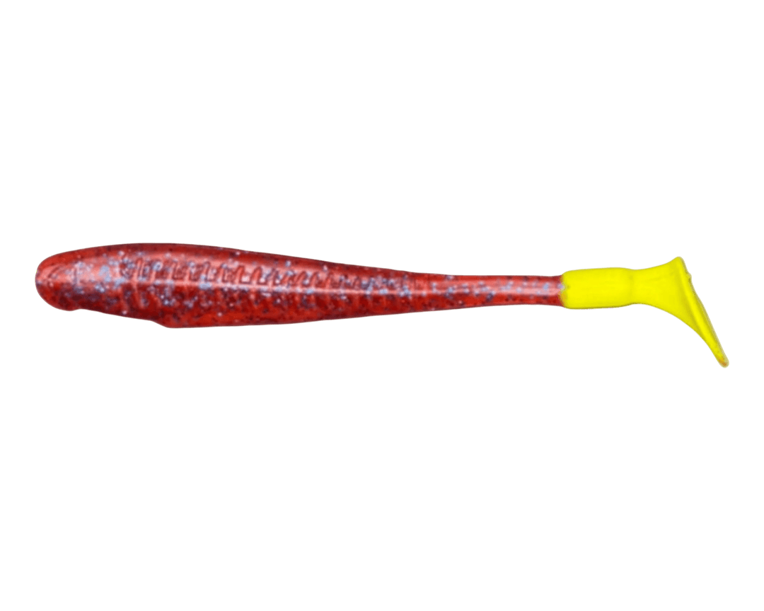 Knockin Tail Lures Titan Series TPE - 4pk Knockin Tail Lures 4" Purple Demon Limetreuse 