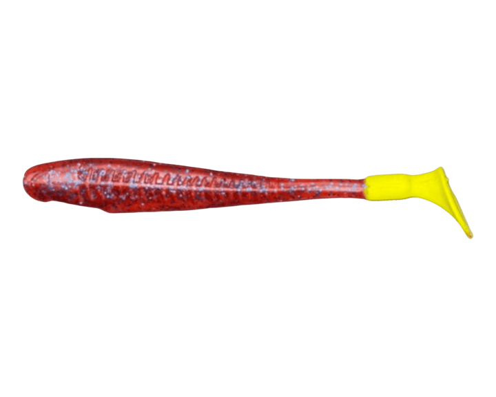 Knockin Tail Lures Titan Series TPE - 4pk Knockin Tail Lures 4" Purple Demon Limetreuse 