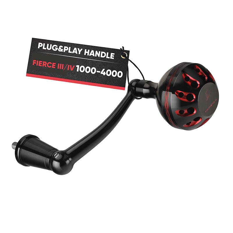 Gomexus Plug&Play Aluminum Power Handle For Penn Fierce III&IV Gomexus Fierce III/IV 1000-4000 Black/Red 