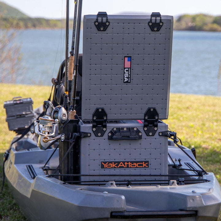 BlackPak Pro Kayak Fishing Crate - 13" x 16", Battleship Grey YakAttack 