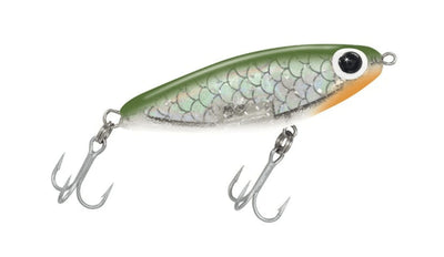 Paul Brown's Soft-Dine Suspending Twitchbait Lure Mirrolure Green Back Silver Glitter 