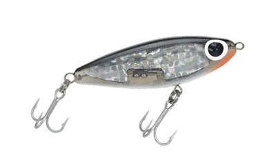 Paul Brown's Soft-Dine Suspending Twitchbait Lure Mirrolure Black Back Silver Dot Pearl Belly Orange Throat 