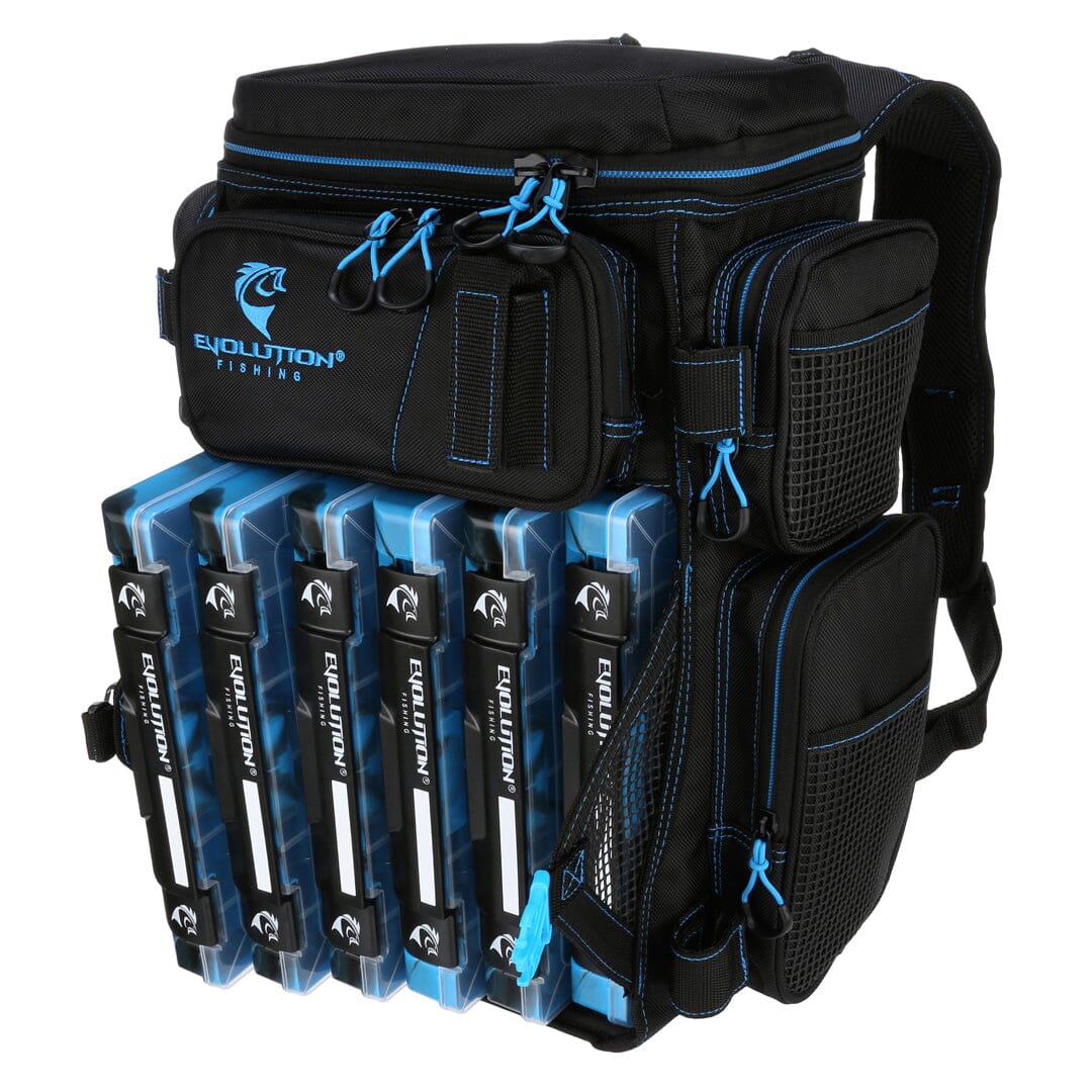 fishing pole bag with rod holder Backpack, Tackle Holders, 40L Capacity With Cooler, Rain Cover, Insulated Pocket, 4 Tackle Trays Included- (Green) More Details Presented Evolution 3600 Drift Tackle Backpack