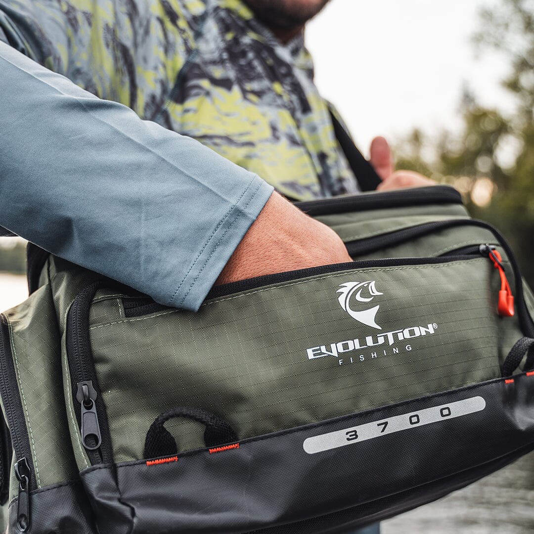 3700 Smallmouth Tackle Bag - Olive Tackle Storage Evolution Outdoor 