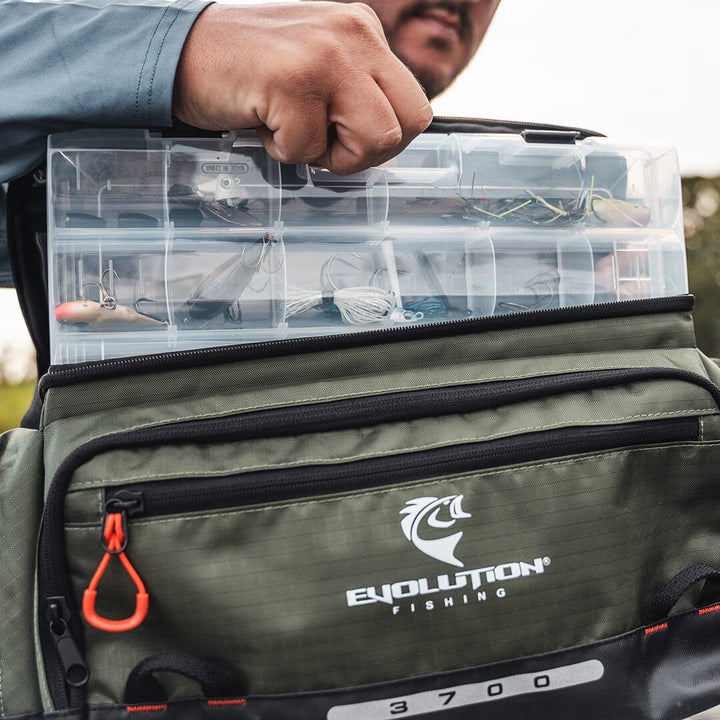 3700 Smallmouth Tackle Bag - Olive Tackle Storage Evolution Outdoor 
