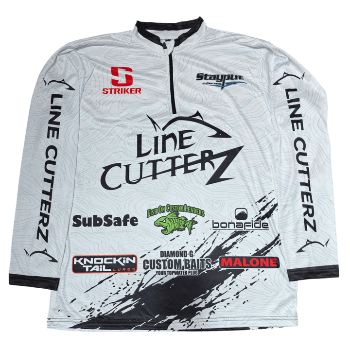 Line Cutterz™ Performance Fishing Jersey Shirts Line Cutterz White Small 