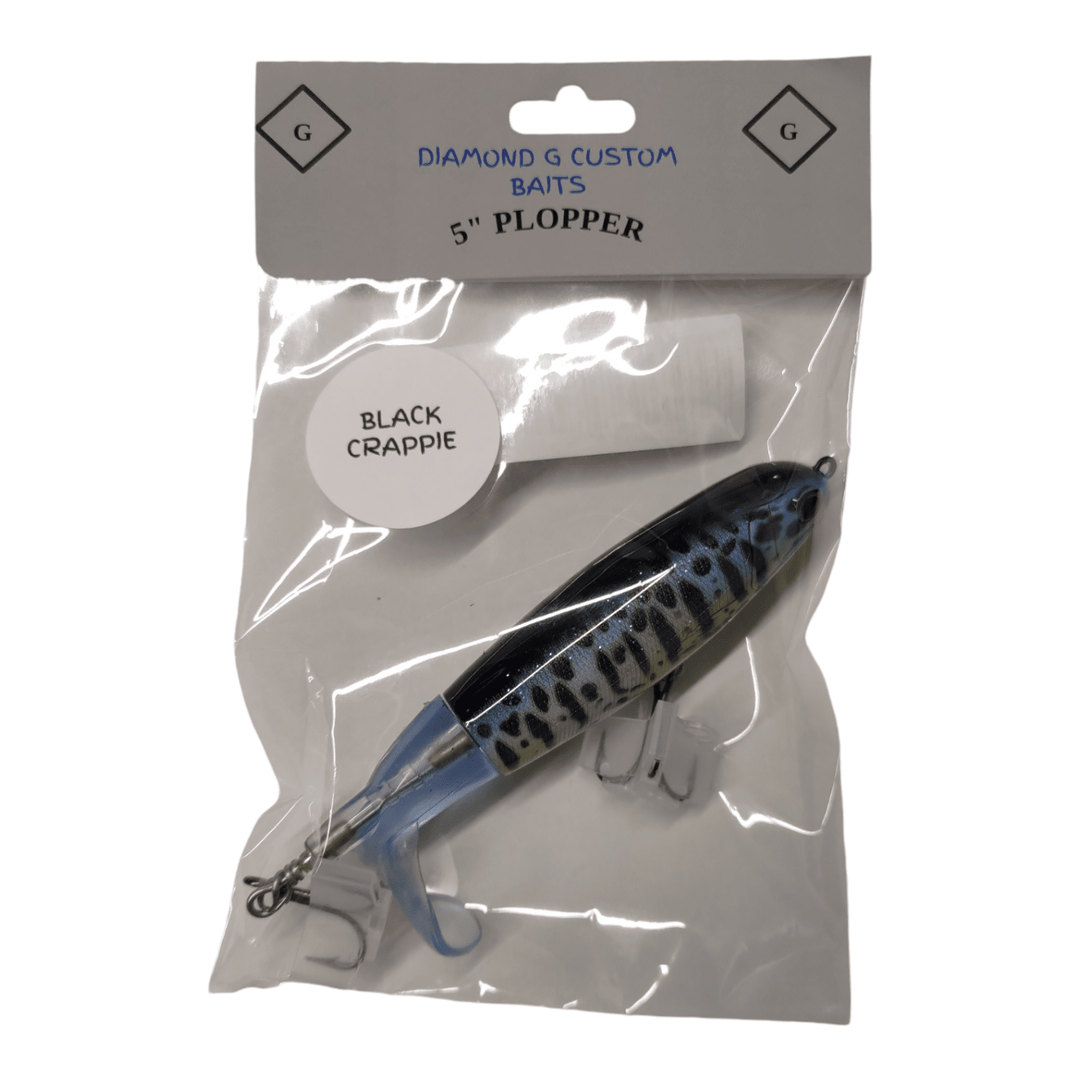 Diamond G Custom Baits - 5" Plopper Diamond G Custom Baits Black Crappie 