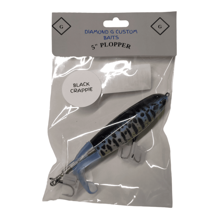 Diamond G Custom Baits - 5" Plopper Diamond G Custom Baits Black Crappie 