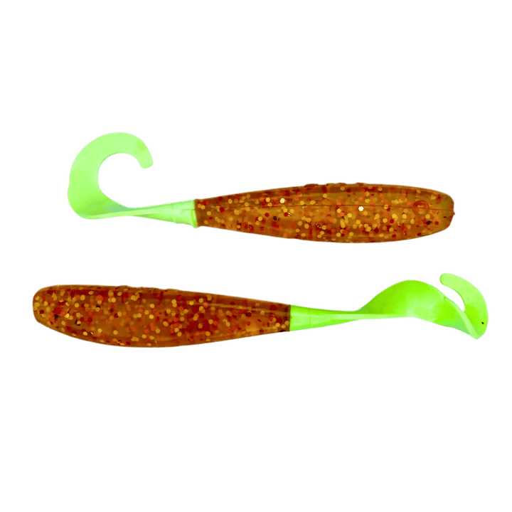 A.M. Fishing - Garlic Infused Soft Plastics Lure A.M. Fishing 4in - 8pk UV Honey Chartreuse 