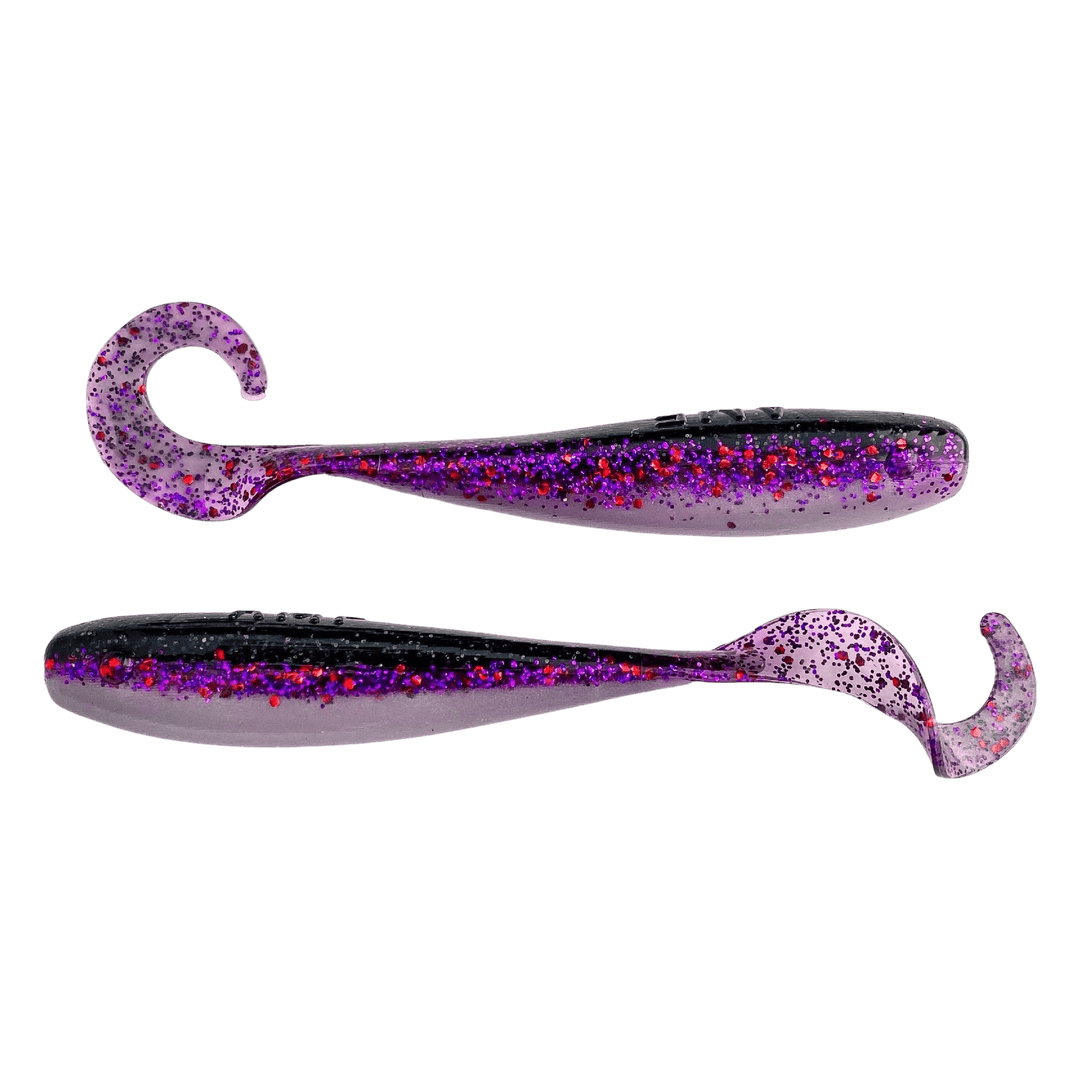 A.M. Fishing - Garlic Infused Soft Plastics Lure A.M. Fishing 5.5in - 6pk Midnight Mullet 