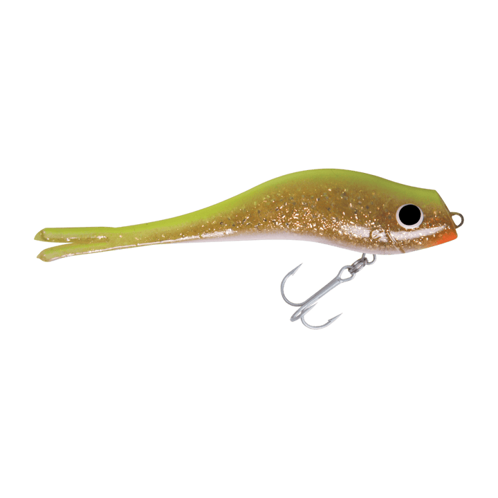 Paul Brown's Maniac Mullet Slow Sinking Mirrolure Chartreuse Gold White Belly 