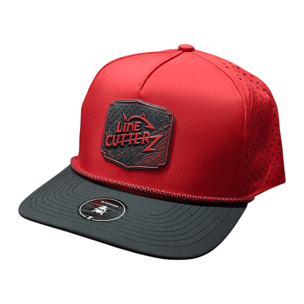 Line Cutterz Performance Snapback Hat Hats Line Cutterz Red Rope 